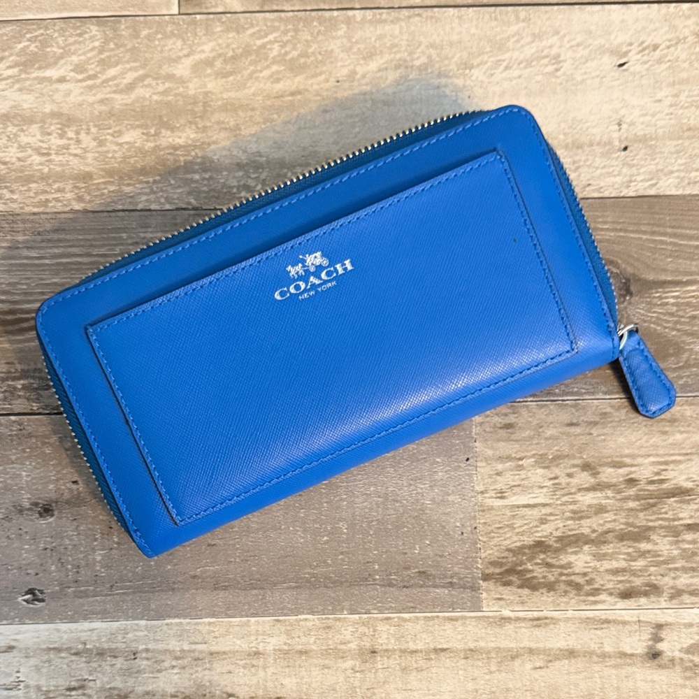 Coach Vibrant Blue Leather Wallet